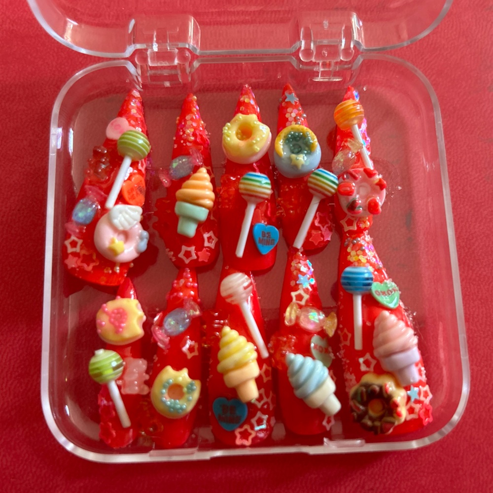 Candy & sugar press on nail set